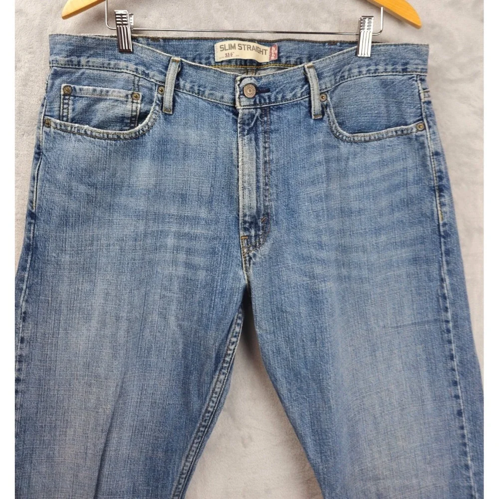 Vintage Levis 514 Slim Straight Blue Jeans Mens Size 38x32 Slim Straight Bootcut